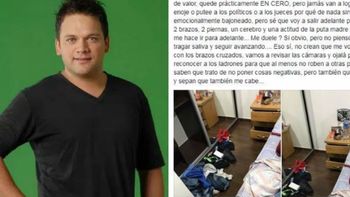 Desvalijaron a Gabriel González: Me dejaron casi en cero