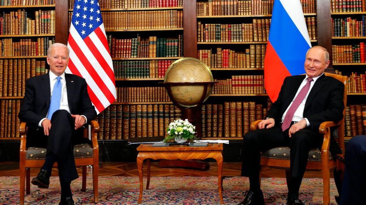 En julio de 2021 hubo una cumbre en Ginebra entre Vladimir Putin y Joe Biden, pero la guerra en Ucrania no estaba en el escenario mundial (Foto: Gentileza NBC)