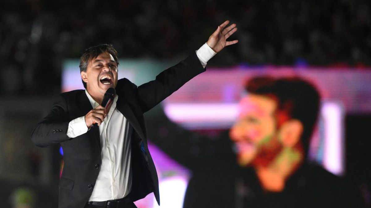 Gallardo se mostró extasiado en la fiesta del campeón.