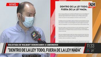 La empresa Walmart considera ilegítima la medida de fuerza de Camioneros (Foto: captura de TV). La empresa Walmart considera ilegítima la medida de fuerza de Camioneros (Foto: captura de TV).