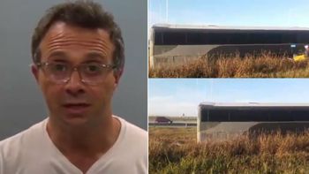 Sergio Lapegüe: Por suerte el barranco estaba inundado y el colectivo no volcó