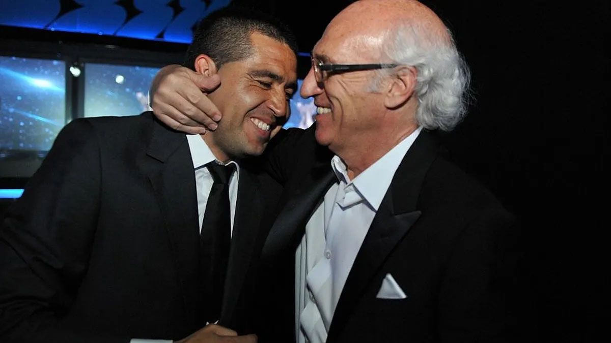 Juan Román Riquelme y Carlos Bianchi