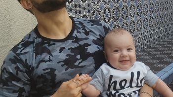 Las tiernas fotos de Ulises Goku en el cumple de su papá Sebastián, ex Combate