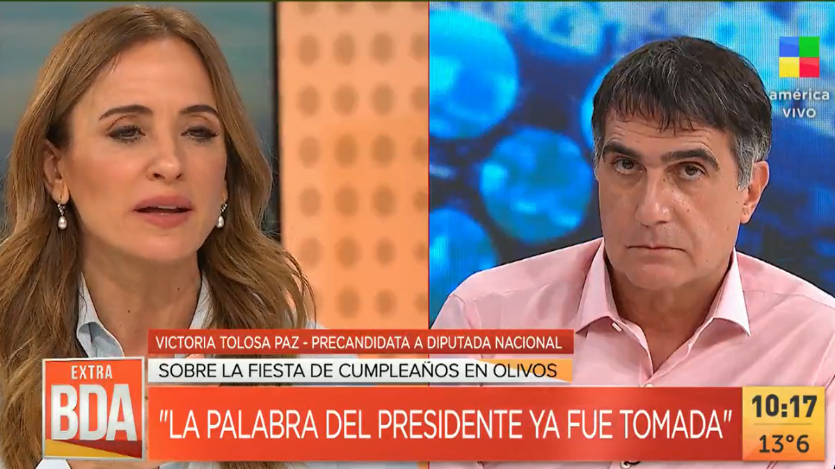 Victoria Tolosa Paz y Antonio Laje se cruzaron sobre el cumpleaños de Fabiola Yáñez en la quinta de Olivos.