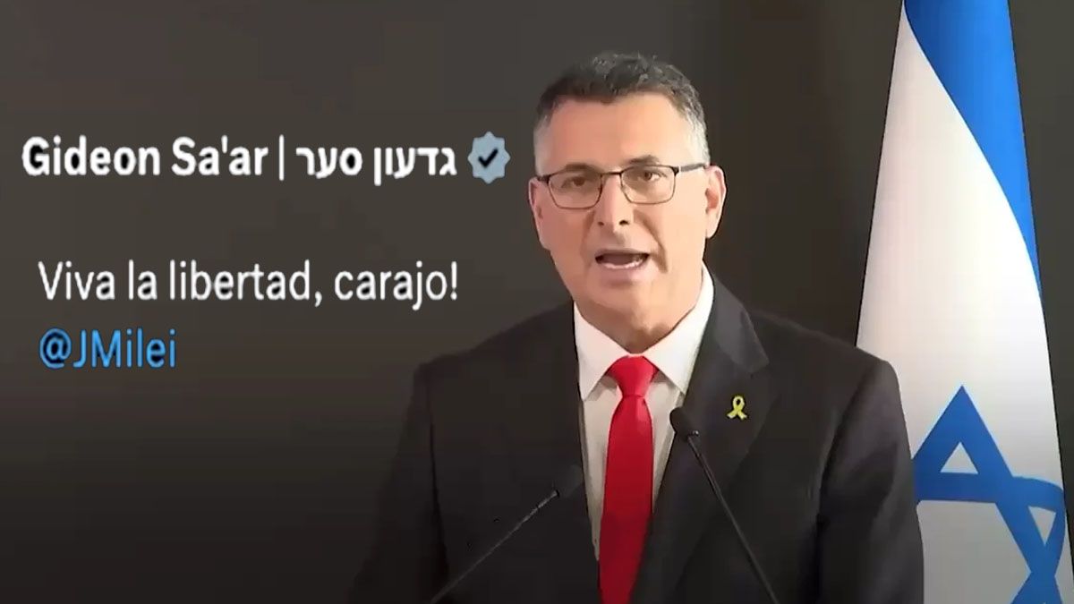 El canciller israelí usó la frase de Javier Milei para una comunicación especial en redes sociales. (Foto: A24.com)