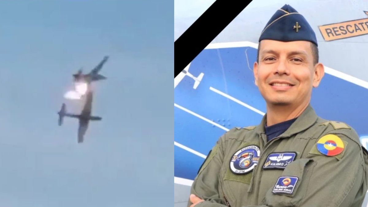Tragedia en Colombia: dos aviones chocaron en un entrenamiento militar y murió uno de los pilotos (Foto: captura)
