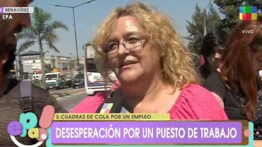 Más de cinco cuadras de cola para un puesto de trabajo en un supermercado: Busco lo que sea