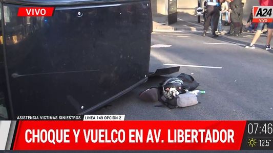 Choque, vuelco y dos heridos en el barrio de Nuñez