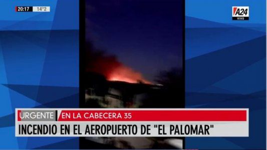Combatieron gran incendio en el aeropuerto de El Palomar