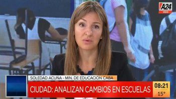 Acuña adelantó que la Ciudad analiza que se habiliten los kioscos y buffets dentro de las escuelas, comiendo al aire libre o espacios ventilados. Y las escuelas que tienen jornada completa que puedan cocinar comida caliente. Acuña adelantó que la Ciudad analiza que se habiliten los kioscos y buffets dentro de las escuelas, comiendo al aire libre o espacios ventilados. Y las escuelas que tienen jornada completa que puedan cocinar comida caliente.