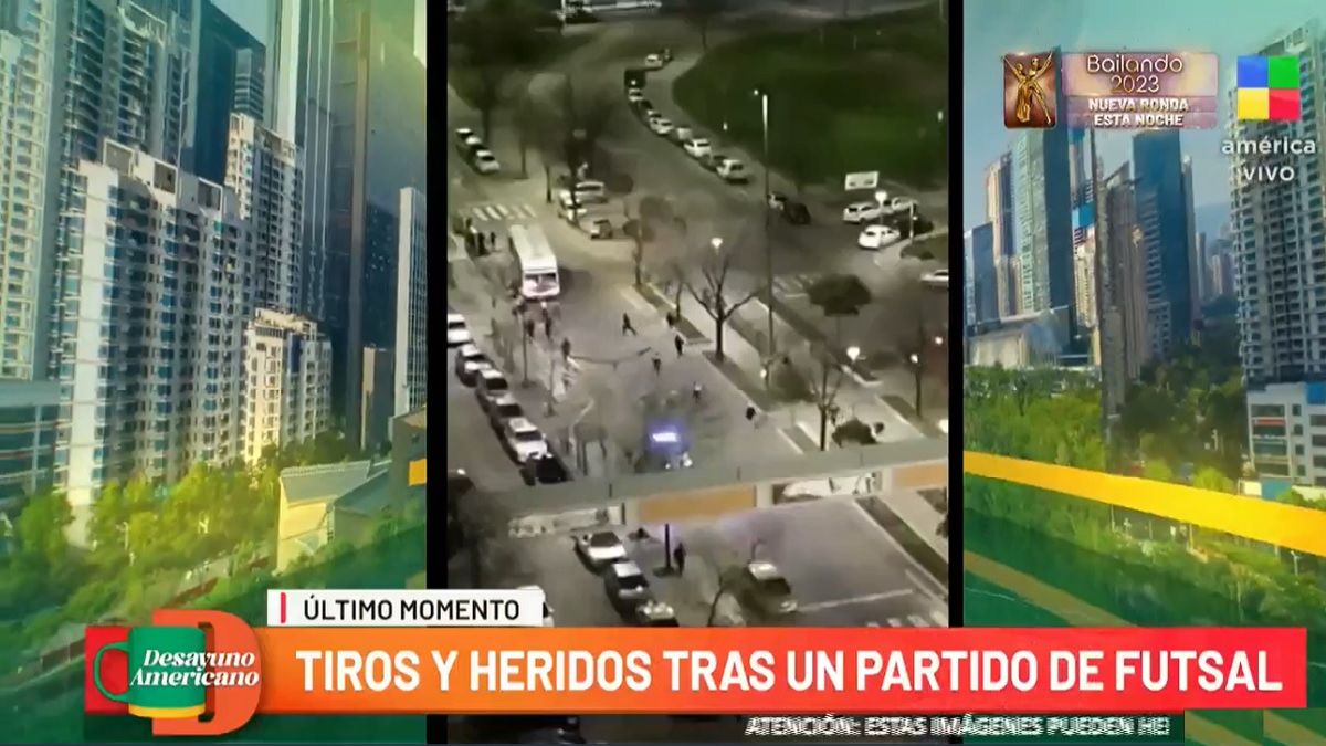 Las imágenes de la impactante batalla campal el Lugano tras el partido de futsal (Foto: captura de TV).