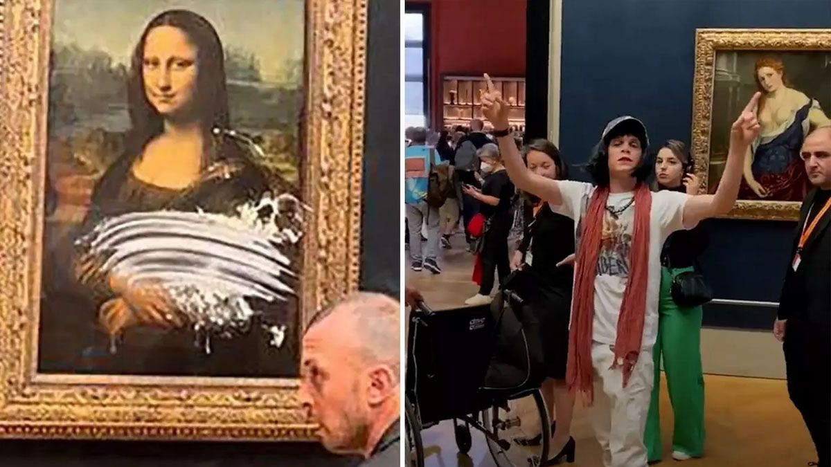 En mayo de este a&ntilde;o, un joven que lleg&oacute; en silla de ruedas para enga&ntilde;ara a la seguridad del museo del Louvre, arroj&oacute; una torta de crema contra la Gioconda, el cuadro de Leonardo Da Vinci (Foto: Gentileza Euro News)