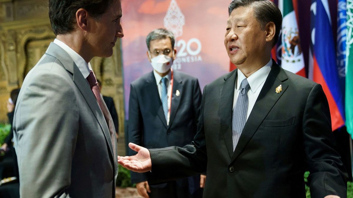 El líder chino, Xi Jinping critica abiertamente a Justin Trudeau por haber filtrado a la prensa una conversación privada entre ambos en el G20 de Indonesia. (Foto: Gentileza R. Canadá)
