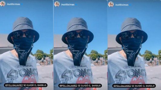 El Pollo Álvarez improvisó un barbijo casero.... ¡con una tanga!