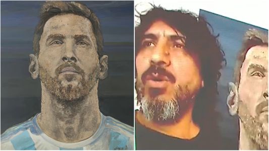 Un artista creó un retrato de Messi con tierra de la casa y el potrero de La Pulga en Rosario