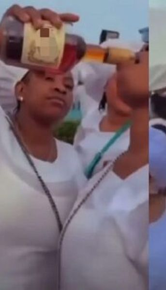 Un video muestra a miembros de una iglesia tomando alcohol después de misa