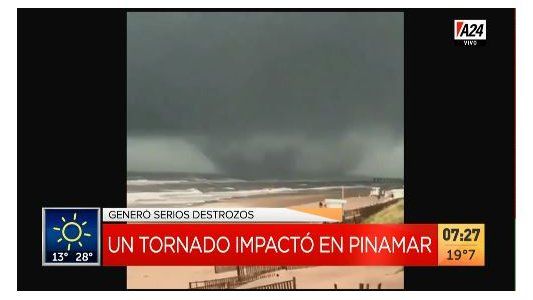 Un tornado impactó en Pinamar y provocó destrozos en los balnearios