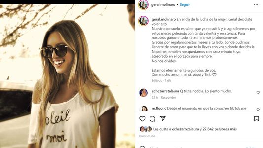 Murió Geraldine, la joven que contaba en TikTok cómo es vivir con cáncer