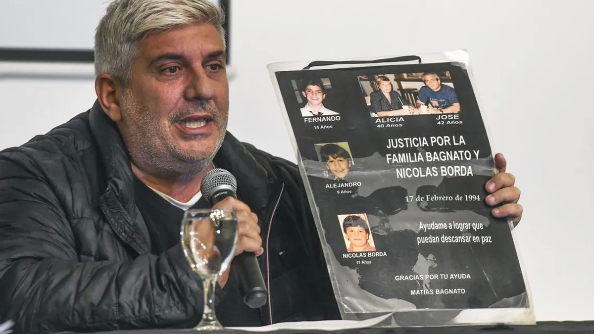 Matías Bagnato y el recuerdo de su familia y el nene que fueron asesinados en la Masacre de Flores. 