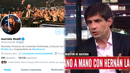 Picantes tweets de Tinelli durante la entrevista de Novaresio a Hernán Lacunza