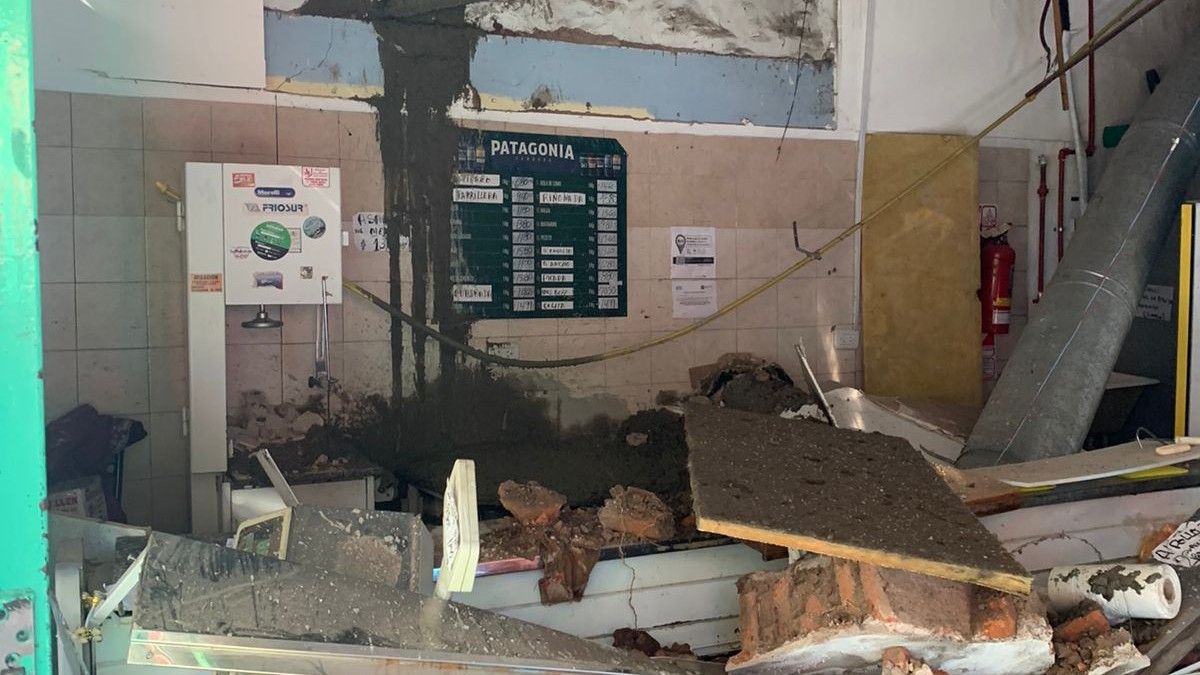 Impactante derrumbe en Balvanera. Foto: redes.&nbsp;