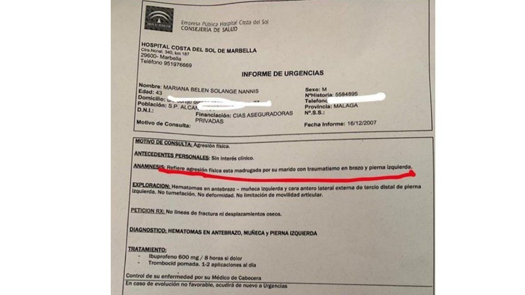 Contundente prueba de Mariana Nannis contra Claudio Caniggia por violencia de género