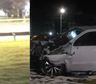 Video: el impactante choque a toda velocidad de una camioneta contra un cartel en la General Paz