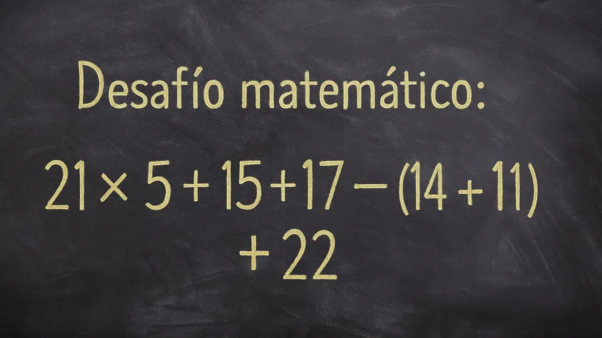 Imagen de pizarra para Desafío Matemático: esta cuenta con signos tiene su clave en el primer paso