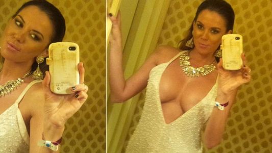 Jelinek peló escote en una fiesta y causó revuelo en las redes sociales