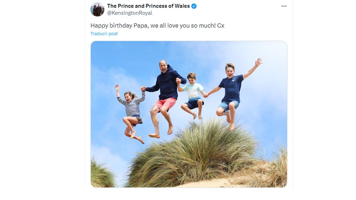 La foto que sacó Kate para celebrar el cumpelaños número 42 de William. (Foto: Cuenta de X de los príncipes de Gales)