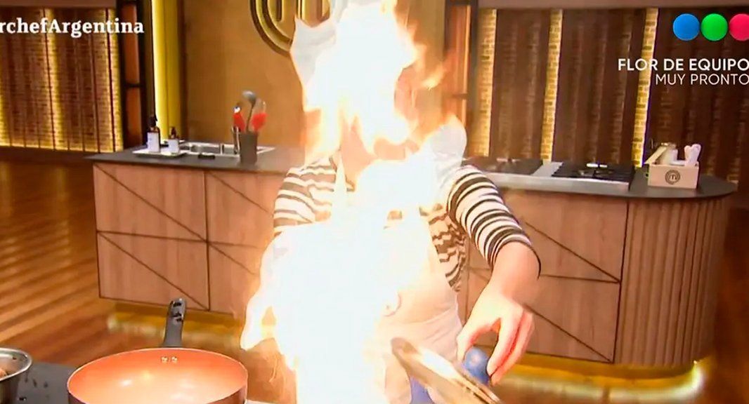 Sofía Pachano, al límite de una quemadura en la cara en Masterchef Celebrity