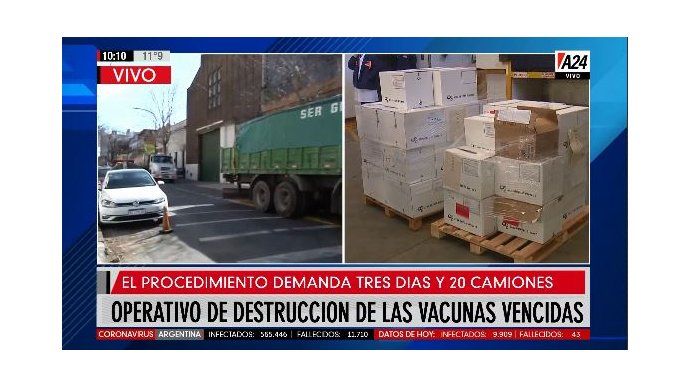 Comenzó la destrucción de vacunas vencidas halladas en un frigorífico