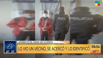 Apareció Ignacio Damiano, el nene de 13 años que estaba desaparecido