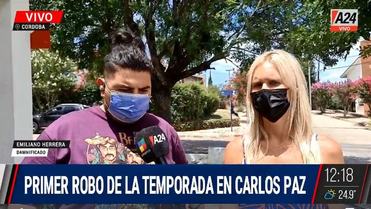 Villa Carlos Paz: el primer robo de la temporada a turista. (Captura de Tv)