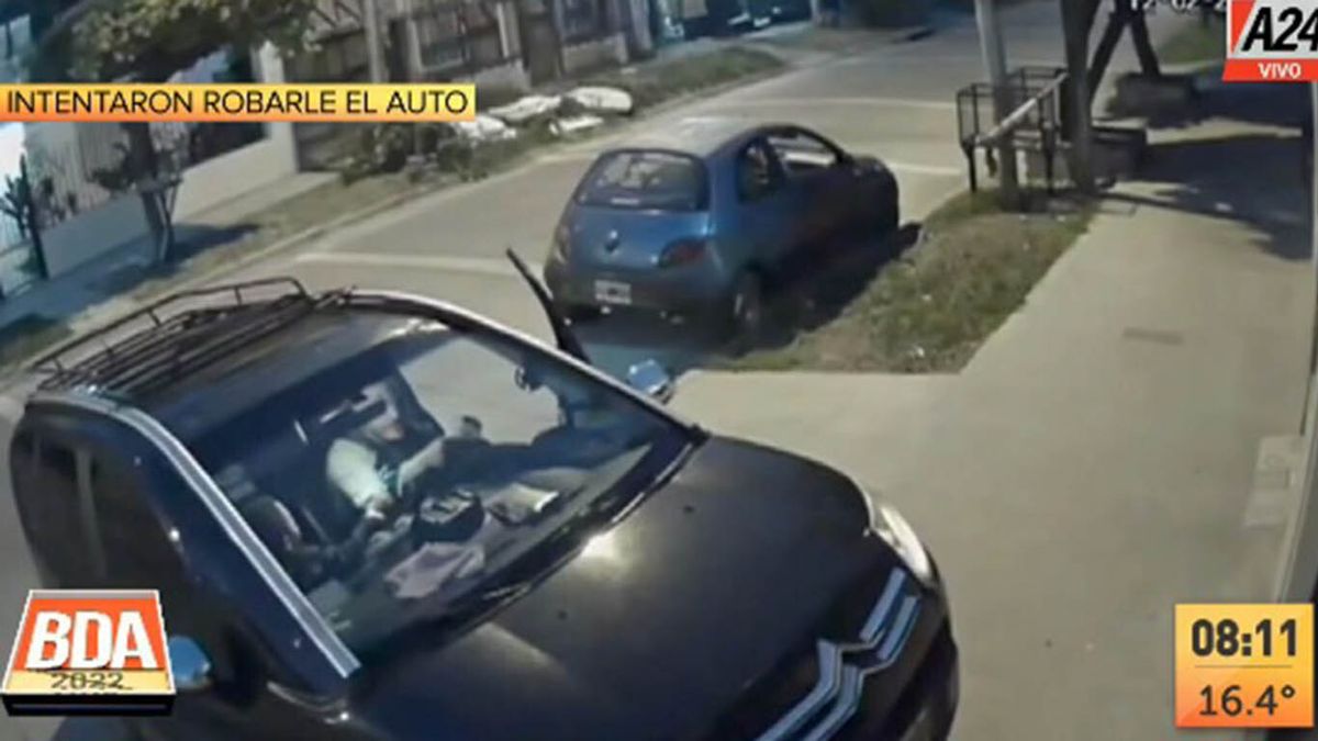 Un hombre reaccionó a tiempo y evitó que le roben el auto con su hijo