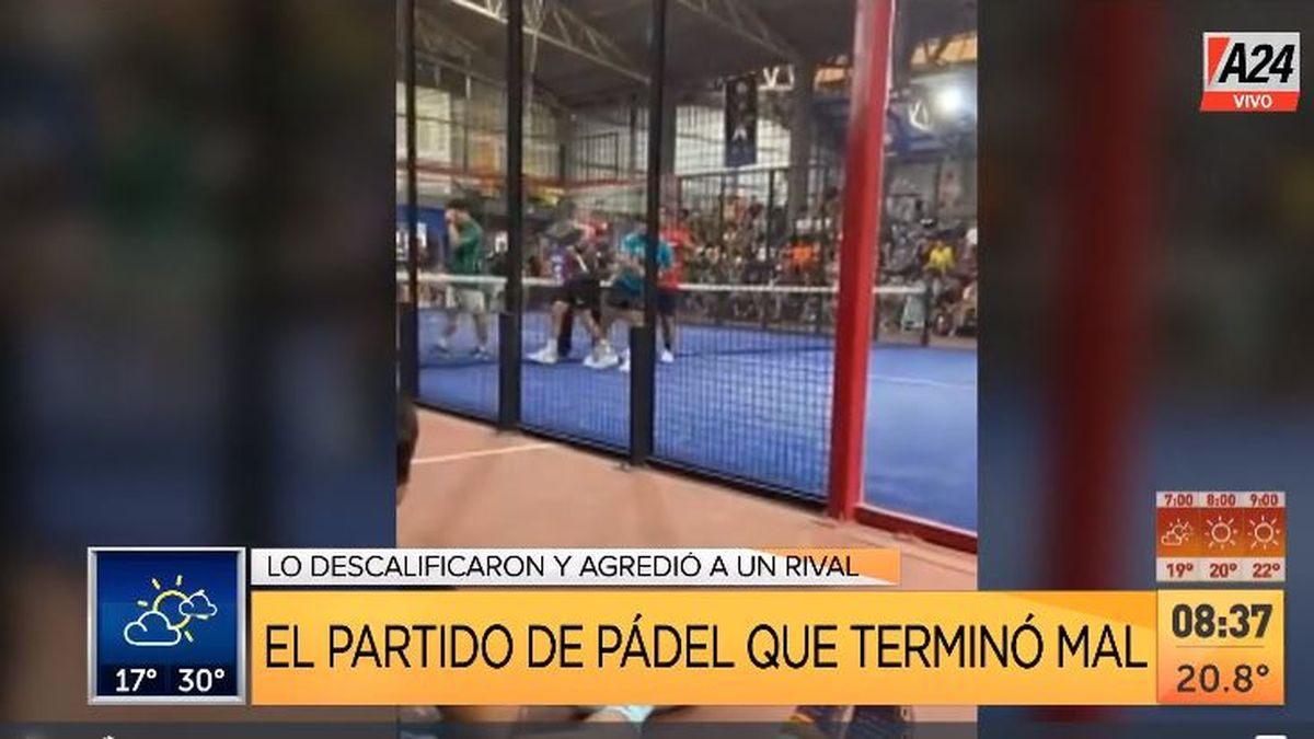 Así un jugador terminó a las piñas en un partido de paddle. (Captura de tv)