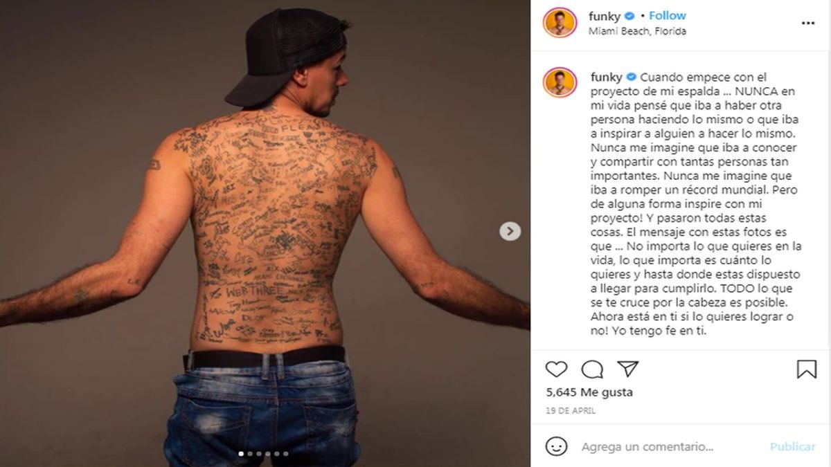 La publicación de Fanky Matas en su cuenta de Instagram.