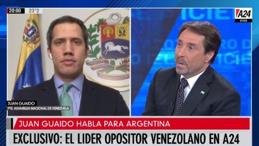 Exclusivo de A24: Juan Guaidó aseguró que Maduro se mantiene en el poder a sangre y fuego