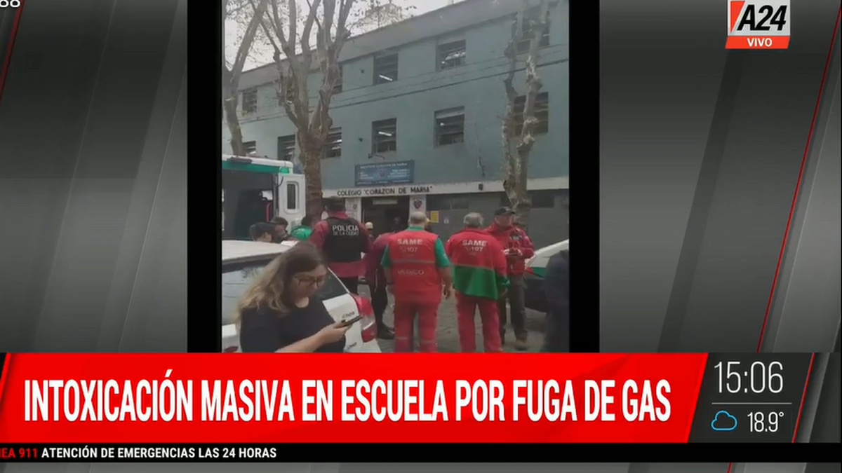 La pérdida de gas dentro de la escuela dejó 22 menores asistidos.&nbsp;