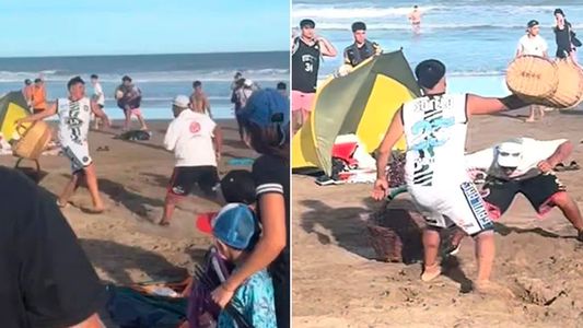 INSÓLITO VIDEO: Un grupo de churreros terminó a los canastazos por una pelea territorial