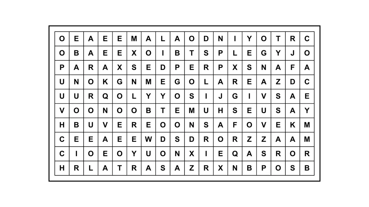 Encontrá la frase escondida en una sopa de letras de 10 filas por 18 columnas