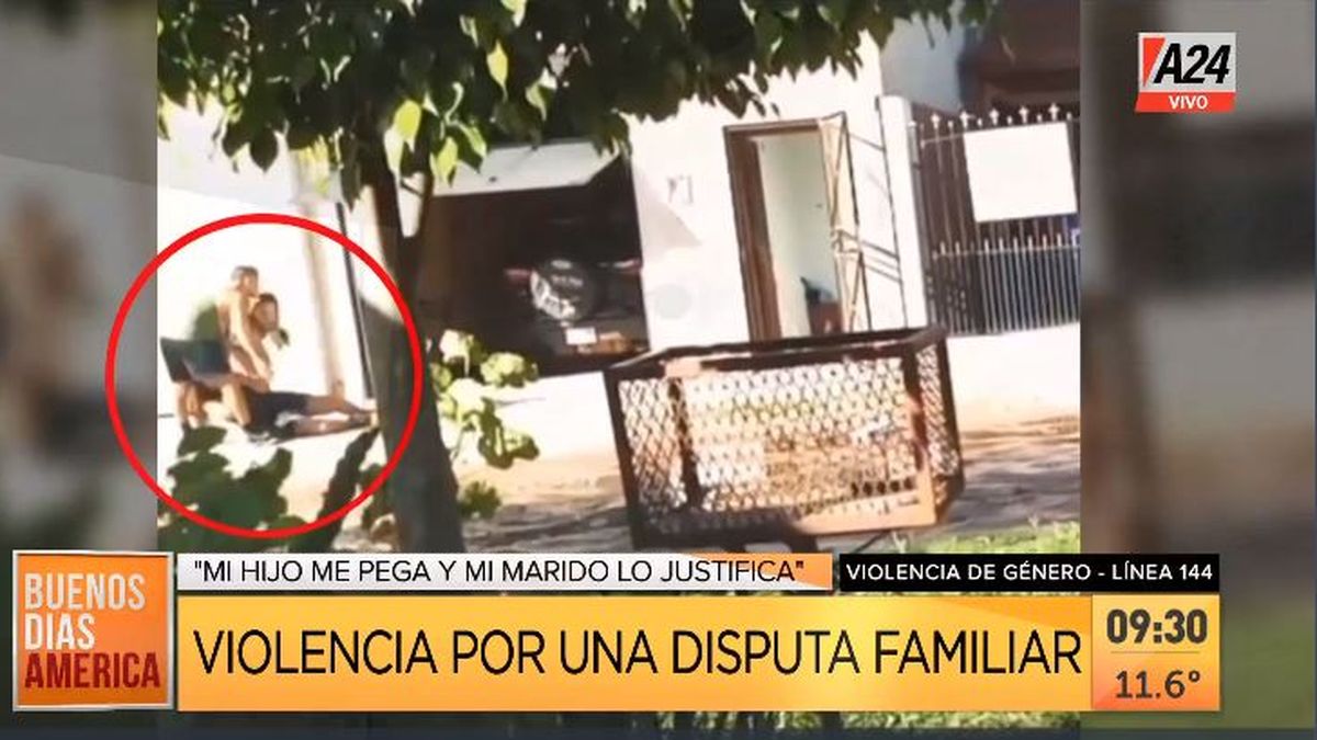 Quilmes: así una mujer es agredida por su propio hijo y su nuera. (Captura de Tv)