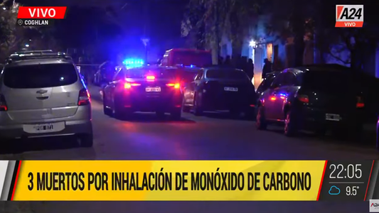 Coghlan: un hombre y dos menores murieron por inhalación de monóxido de carbono