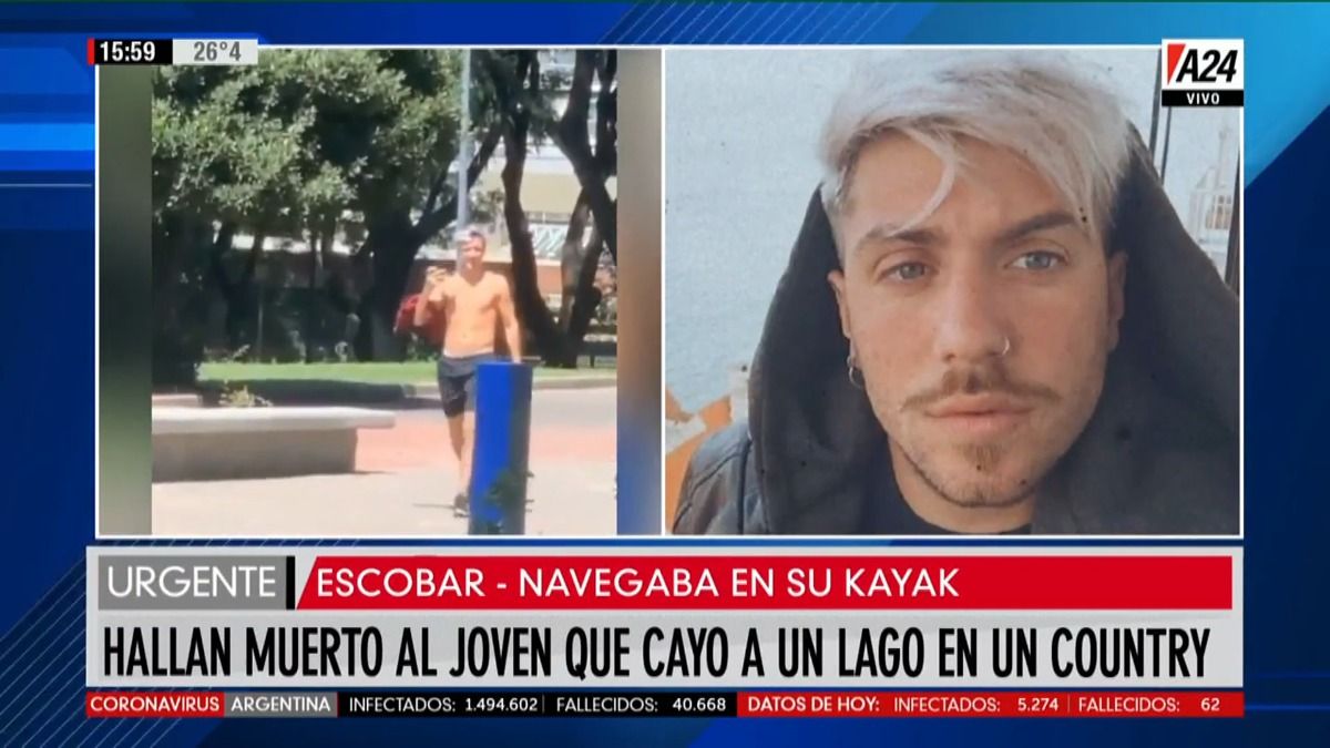 Hallaron muerto al joven que había desaparecido en Escobar cuando navegaba en kayak