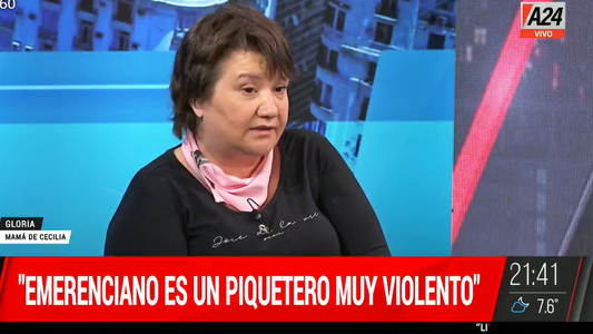 Gloria Romero, la mamá de Cecilia Strzyzowski, con Esteban Trebucq: Pañuelos verdes no vi