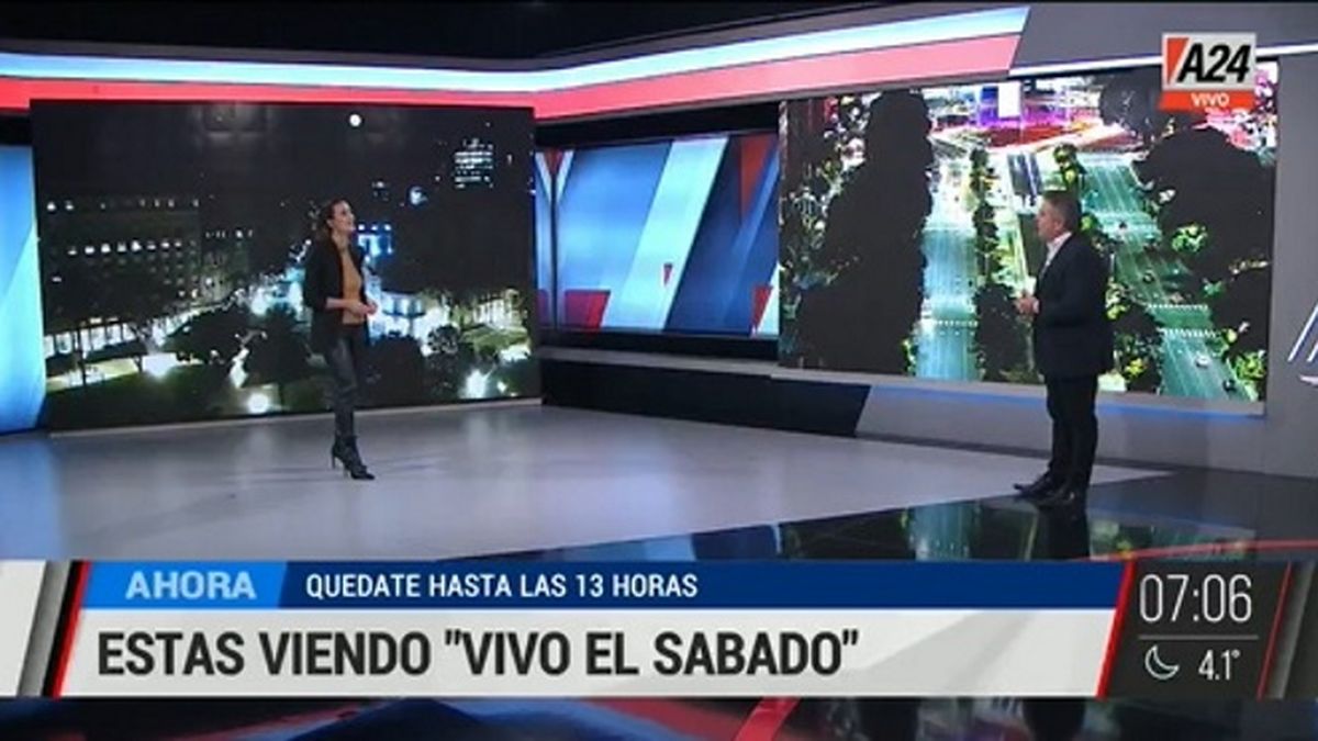 Eduardo Battaglia le dio la bienvenida a Luli Fernández que se suma a la conducción de ´Vivo el sábado´, los sábados en la pantalla de A24. 