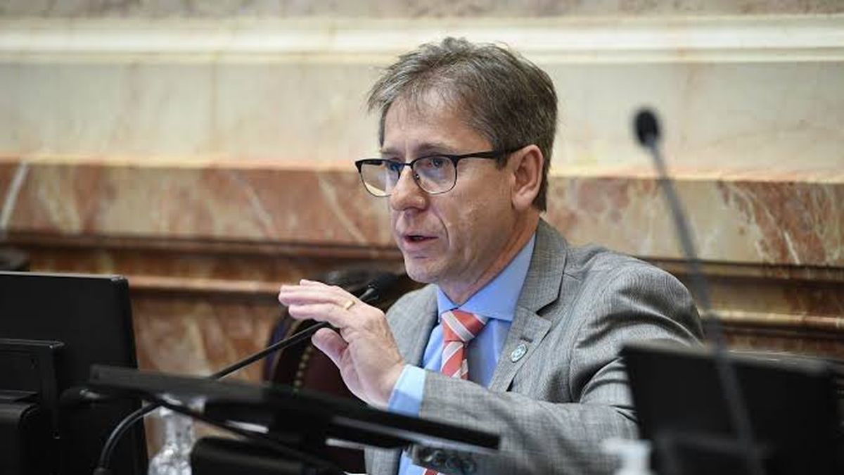 El senador Eduardo Vischi fue el encargado de defender la iniciativa impulsada por el radicalismo. (Foto: redes sociales).