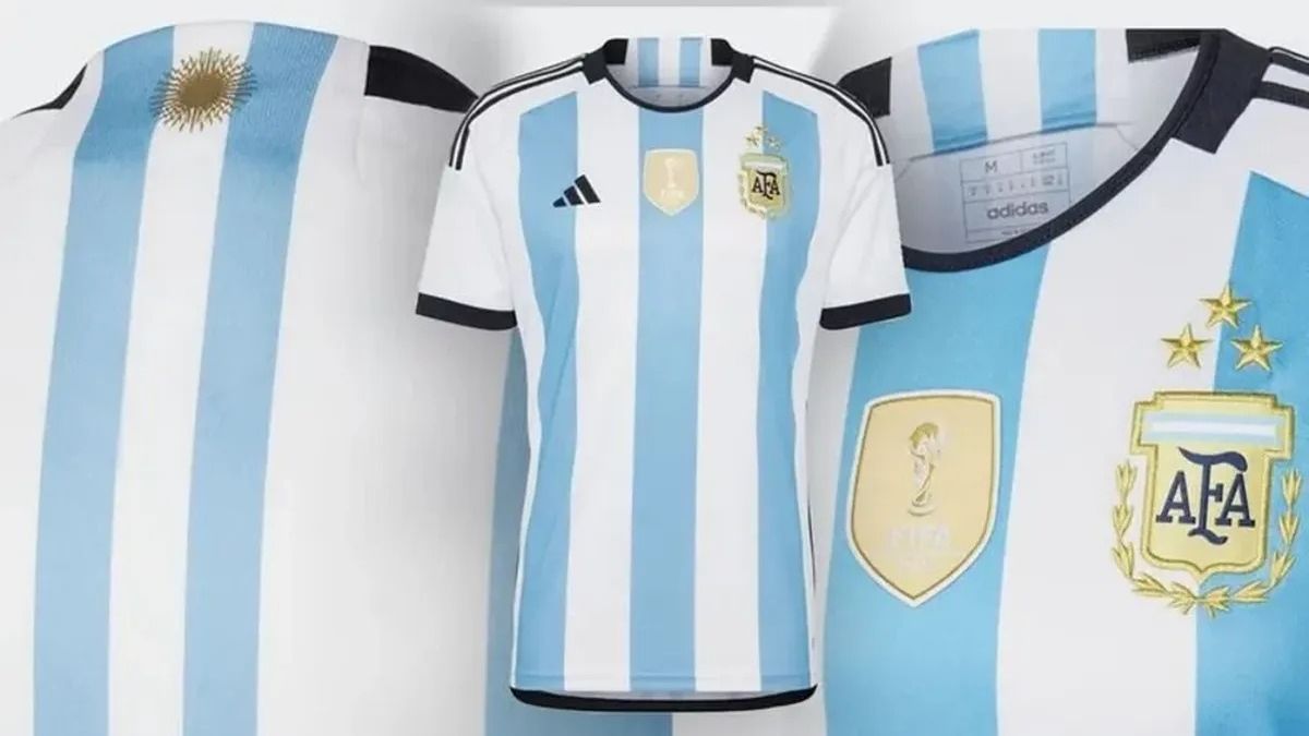 La camiseta de la Selección Argentina con las 3 estrellas.&nbsp;