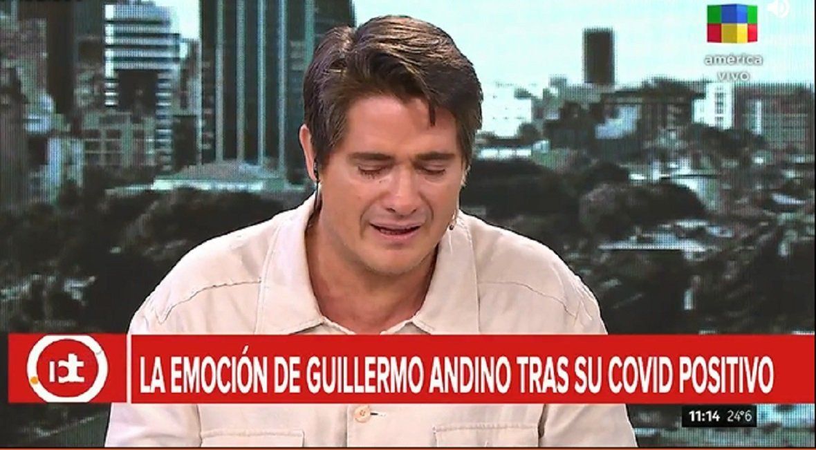 Las lágrimas de Guillermo Andino en su regreso a la televisión tras recuperarse del coronavirus