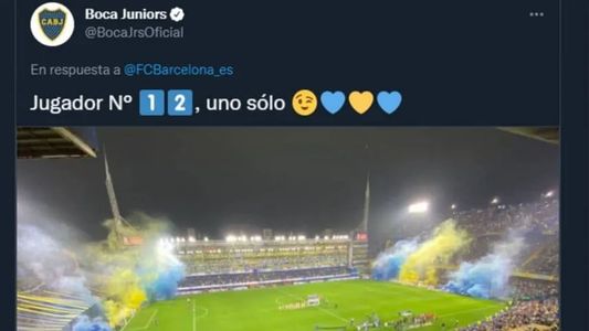 El inédito cruce entre Boca y el Barcelona en las redes sociales: Jugador número 12 hay uno solo